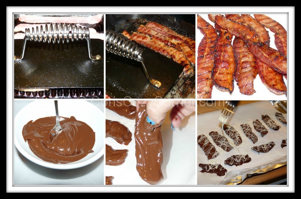 chocolate covered bacon collage