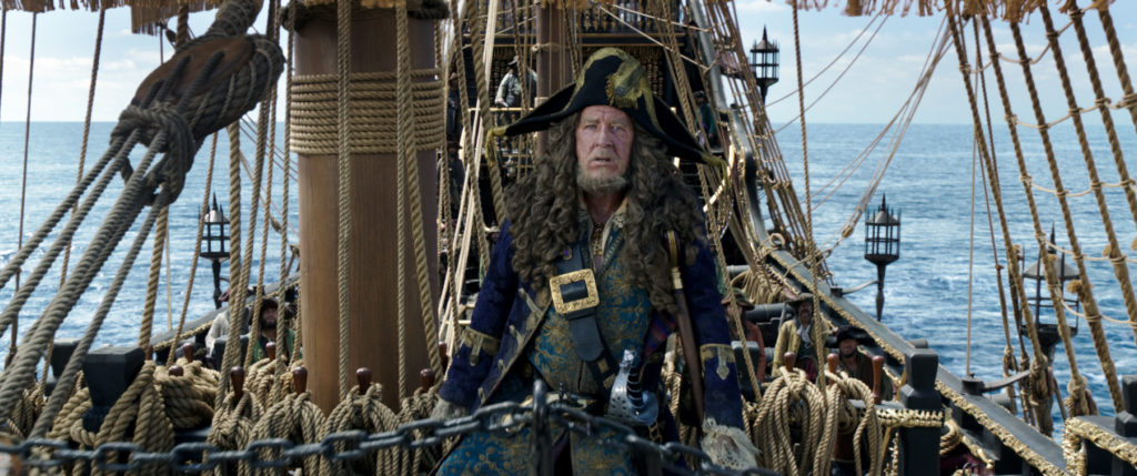 "PIRATES OF THE CARIBBEAN: DEAD MEN TELL NO TALES" The villainous Captain Salazar (Javier Bardem) pursues Jack Sparrow (Johnny Depp) as he searches for the trident used by Poseidon Ph: Film Frame ©Disney Enterprises, Inc. All Rights Reserved.