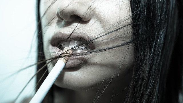 Mouth Woman Hair Cigarette Teeth Girl Lips Face